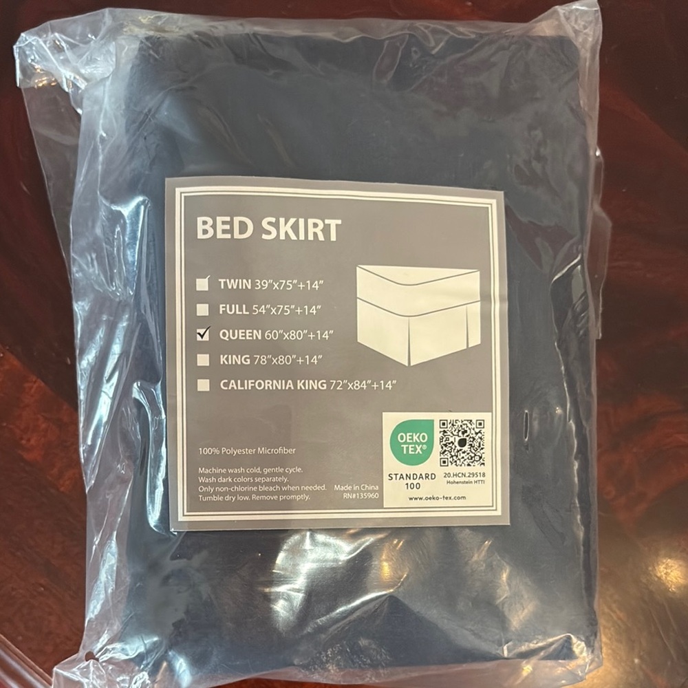NIB navy bed skirt queen